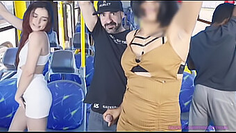 A Voluptuous Woman Was Fondled And Ejaculated Upon Amidst A Bustling Coach Ride!