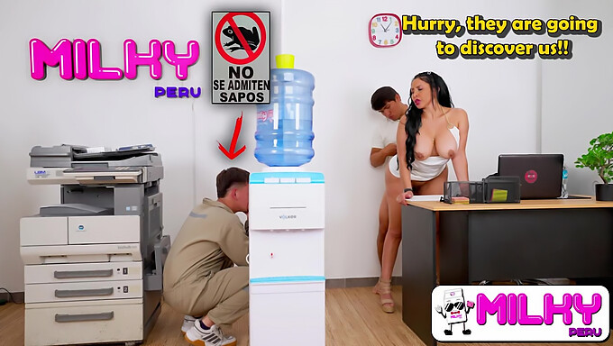 Janitor Stumbles Upon Boss And Secretary Engaging In Forbidden Tryst